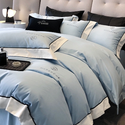 91家纺网 家纺一手货源 找家纺 （总）高档礼盒装超细旦超柔长绒棉磨毛刺绣四件套秋冬加厚100%纯棉全棉床品