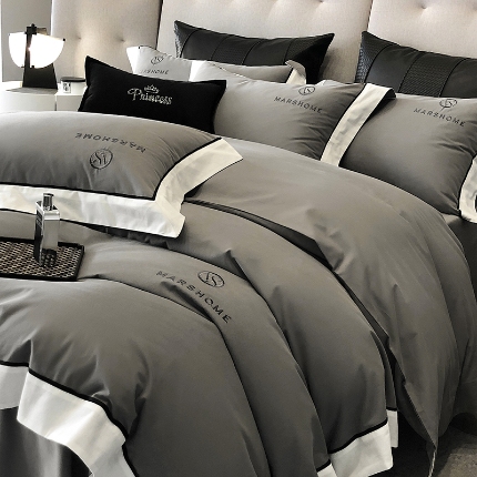 91家纺网 家纺一手货源 找家纺 （总）高档礼盒装超细旦超柔长绒棉磨毛刺绣四件套秋冬加厚100%纯棉全棉床品