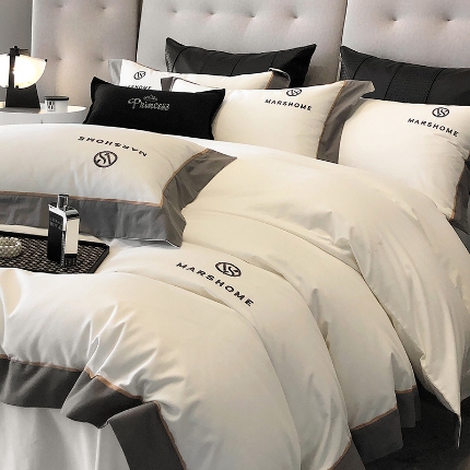 91家纺网 家纺一手货源 找家纺 （总）高档礼盒装超细旦超柔长绒棉磨毛刺绣四件套秋冬加厚100%纯棉全棉床品