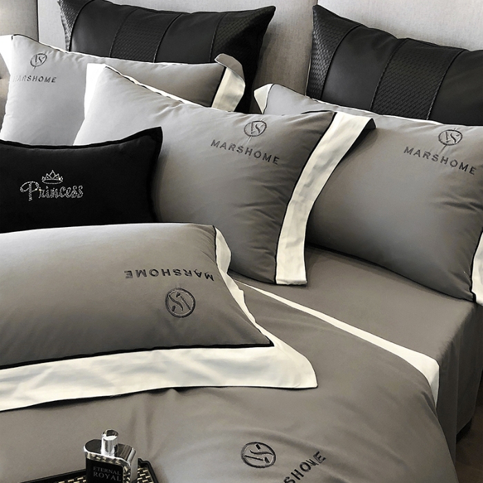 91家纺网 家纺一手货源 找家纺 高档礼盒装超细旦超柔长绒棉磨毛刺绣四件套秋冬加厚100%纯棉全棉床品 高级灰-马丁-A类超柔超细旦长绒棉磨毛