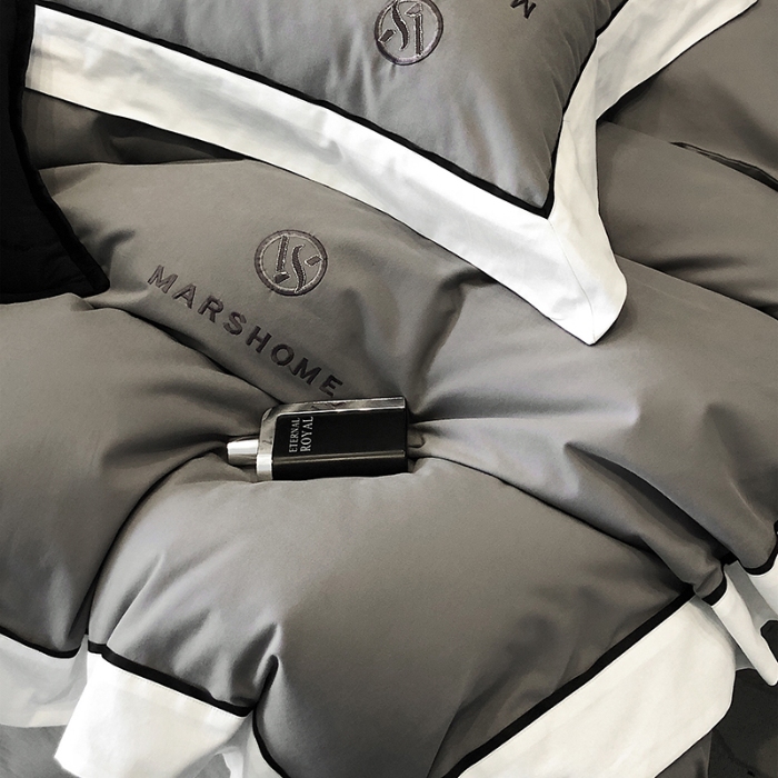 91家纺网 家纺一手货源 找家纺 高档礼盒装超细旦超柔长绒棉磨毛刺绣四件套秋冬加厚100%纯棉全棉床品 高级灰-马丁-A类超柔超细旦长绒棉磨毛