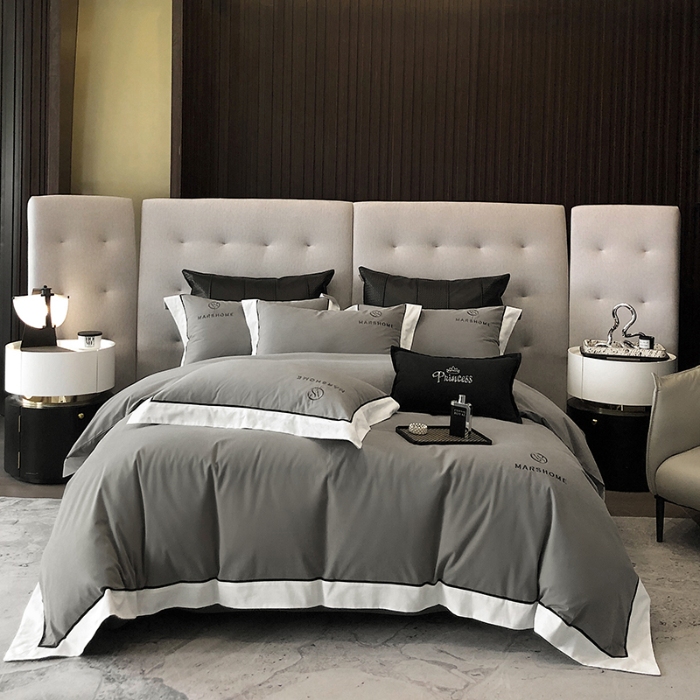 91家纺网 家纺一手货源 找家纺 高档礼盒装超细旦超柔长绒棉磨毛刺绣四件套秋冬加厚100%纯棉全棉床品 高级灰-马丁-A类超柔超细旦长绒棉磨毛