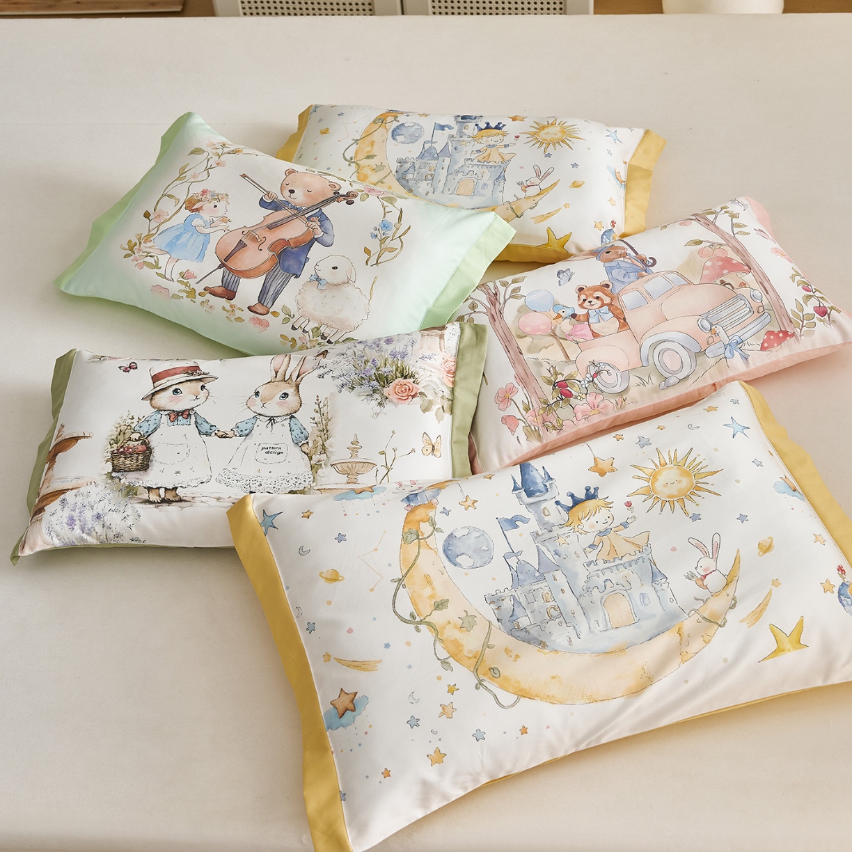 91家纺网 家纺一手货源 找家纺 （总）乐可 2025新款全棉60支儿童枕套学生枕头套