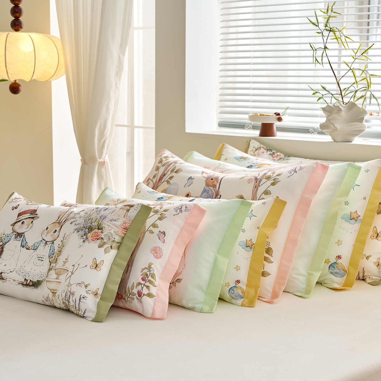 91家纺网 家纺一手货源 找家纺 （总）乐可 2025新款全棉60支儿童枕套学生枕头套