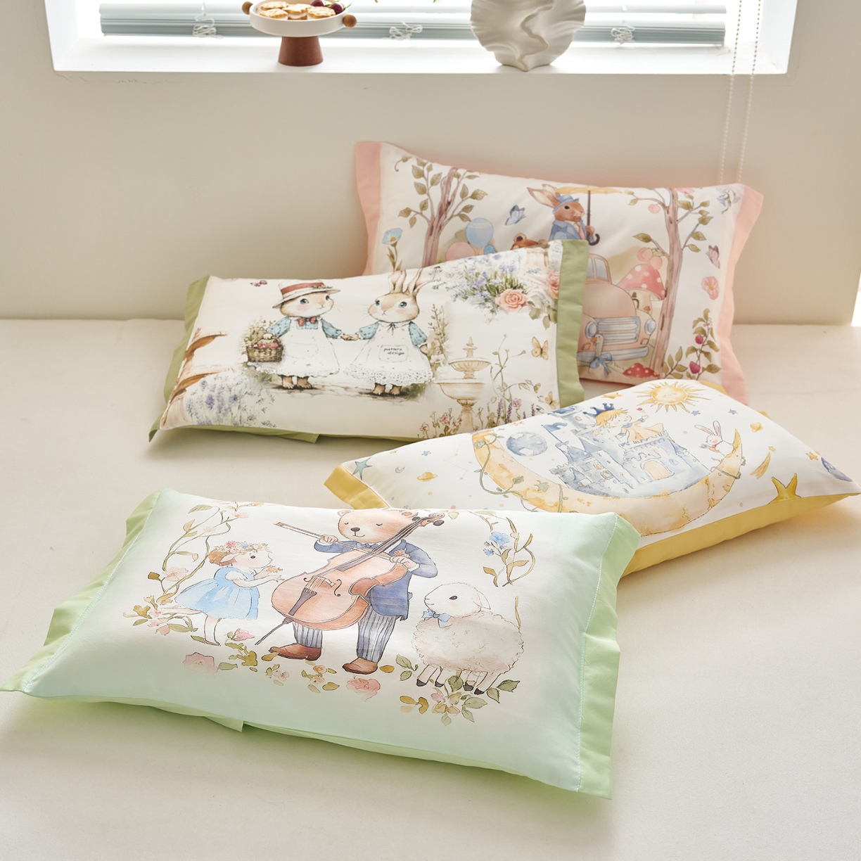 91家纺网 家纺一手货源 找家纺 （总）乐可 2025新款全棉60支儿童枕套学生枕头套