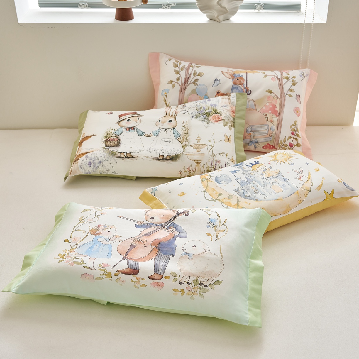 91家纺网 家纺一手货源 找家纺 （总）乐可 2025新款全棉60支儿童枕套学生枕头套