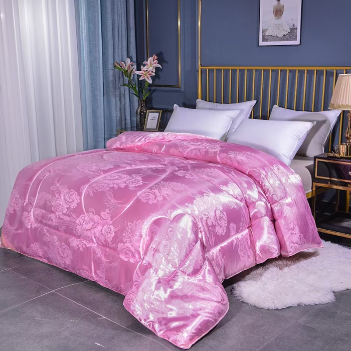 91家纺网 家纺一手货源 找家纺 (总）前程家纺 牡丹花蜘蛛花丝绸印花冬被春秋被子可定做手工订花