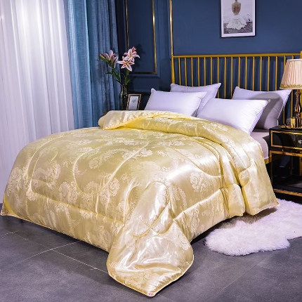 91家纺网 家纺一手货源 找家纺 (总）前程家纺 牡丹花蜘蛛花丝绸印花冬被春秋被子可定做手工订花