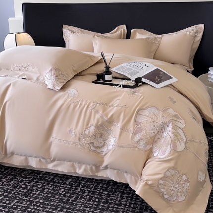 （总）2025新款全棉长绒棉四件套刺绣高端轻奢床上用品-梦幻