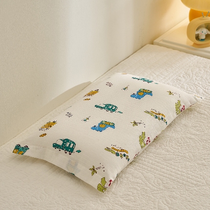 91家纺网 家纺一手货源 找家纺 （总）乐可 2025新款双层纱儿童定型枕套学生枕头套