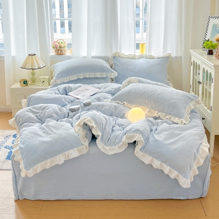 91家纺网 家纺一手货源 找家纺 （总）焱博家纺 2025新款韩版牛奶绒四件套（风格二）