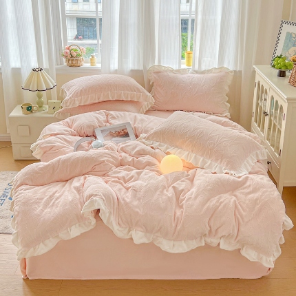 91家纺网 家纺一手货源 找家纺 （总）焱博家纺 2025新款韩版牛奶绒四件套（风格二）