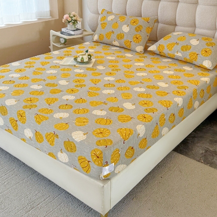 91家纺网 家纺一手货源 找家纺 （总）云感皱皱纱双层纱单床笠 A类印花水洗棉学生床罩床垫保护套单品三件套