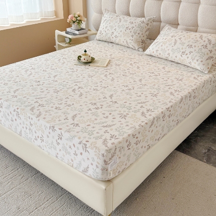 91家纺网 家纺一手货源 找家纺 （总）云感皱皱纱双层纱单床笠 A类印花水洗棉学生床罩床垫保护套单品三件套