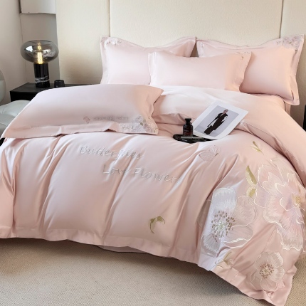 91家纺网 家纺一手货源 找家纺 （总）2025新款A类全棉纯棉长绒棉刺绣简约套件-春