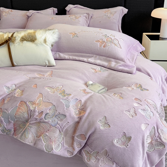 91家纺网 家纺一手货源 找家纺 （总）星蕴家纺 2025新款230克全消光牛奶绒四件套-佰丽