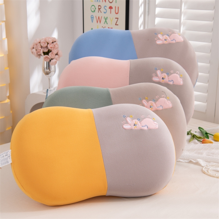 91家纺网 家纺一手货源 找家纺 （总）仁宇枕业 2025新款新品椰蓉卡通记忆枕头拼色仙女兔小恐龙儿童低枕记忆枕头枕芯
