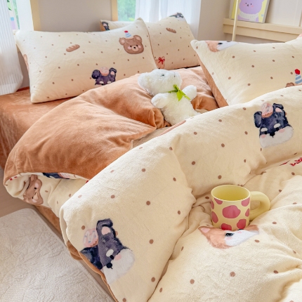 91家纺网 家纺一手货源 找家纺 2025牛奶绒四件套单被套软fufu网红爆款牛奶绒小红书推荐