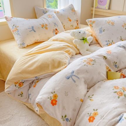 91家纺网 家纺一手货源 找家纺 2025牛奶绒四件套单被套软fufu网红爆款牛奶绒小红书推荐