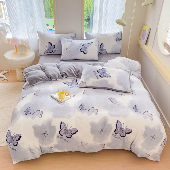 91家纺网 家纺一手货源 找家纺 2025牛奶绒四件套单被套软fufu网红爆款牛奶绒小红书推荐