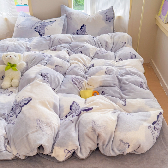 91家纺网 家纺一手货源 找家纺 2025牛奶绒四件套单被套软fufu网红爆款牛奶绒小红书推荐