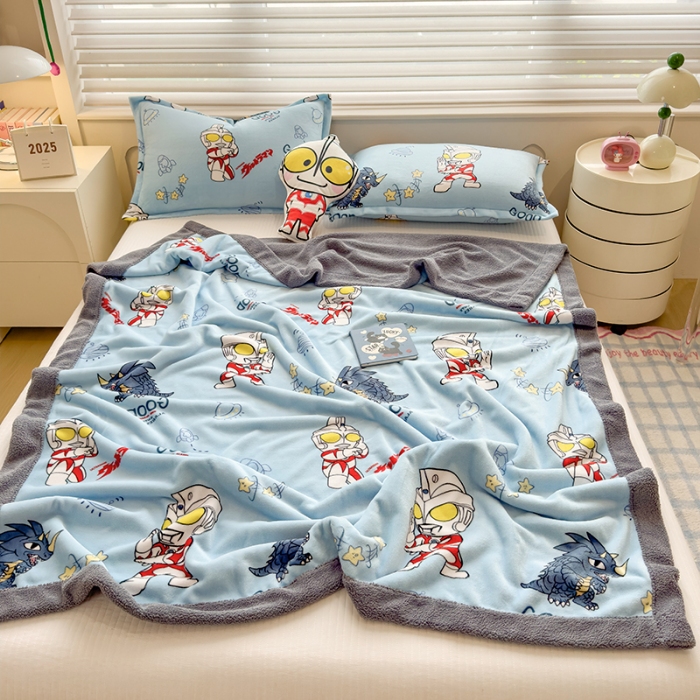 91家纺网 家纺一手货源 找家纺 （总）2025儿童毛毯双层加厚冬季北极绒小被子幼儿园午睡宝宝婴儿珊瑚绒学生毯子