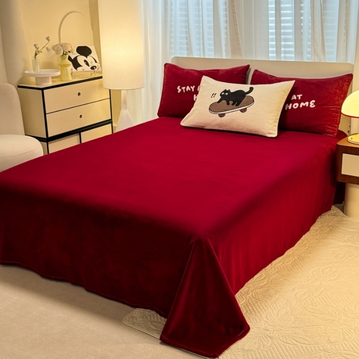 91家纺网 家纺一手货源 找家纺 （总）经年 2025爆款直播 高克重大版卡通牛奶绒四件套-