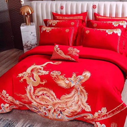 梦丝语家纺婚庆四件套五件套六件套八件套10件套百支提花原版