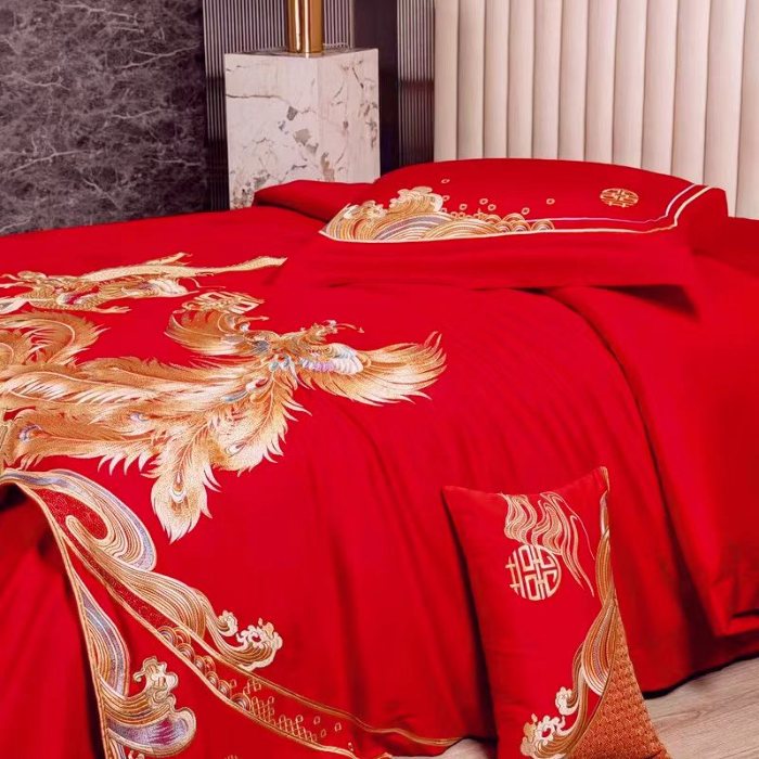 91家纺网 家纺一手货源 找家纺 梦丝语家纺婚庆四件套五件套六件套八件套10件套百支提花原版