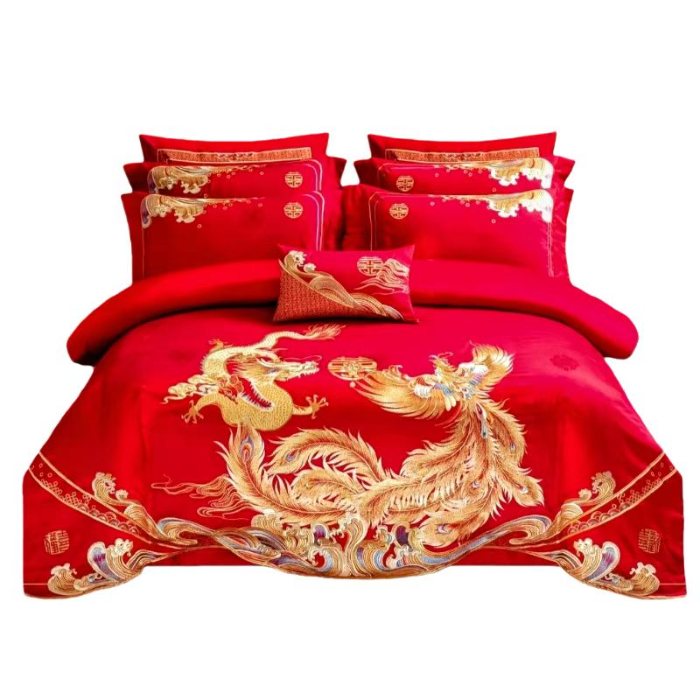 91家纺网 家纺一手货源 找家纺 梦丝语家纺婚庆四件套五件套六件套八件套10件套百支提花原版