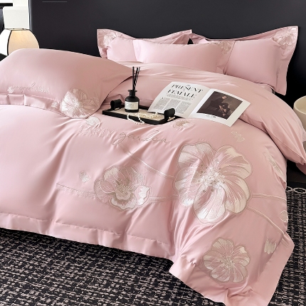 （总）2025新款全棉长绒棉四件套刺绣高端轻奢床上用品-梦幻