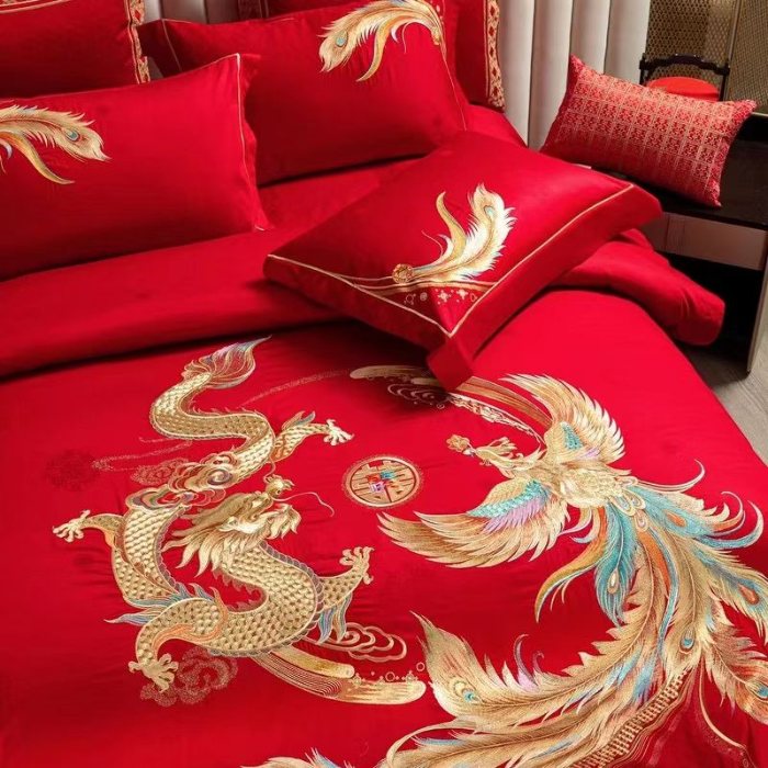 91家纺网 家纺一手货源 找家纺 梦丝语家纺婚庆四件套五件套六件套八件套10件套百支提花原版