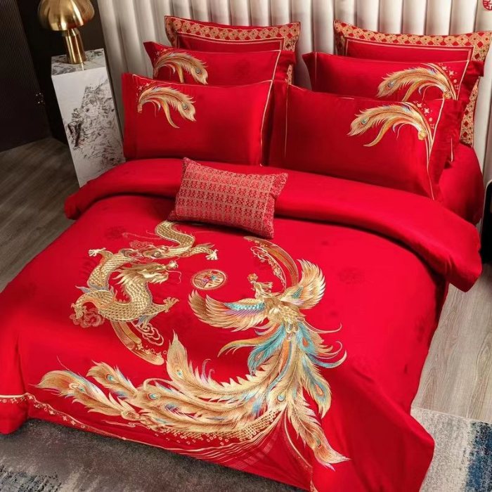 91家纺网 家纺一手货源 找家纺 梦丝语家纺婚庆四件套五件套六件套八件套10件套百支提花原版