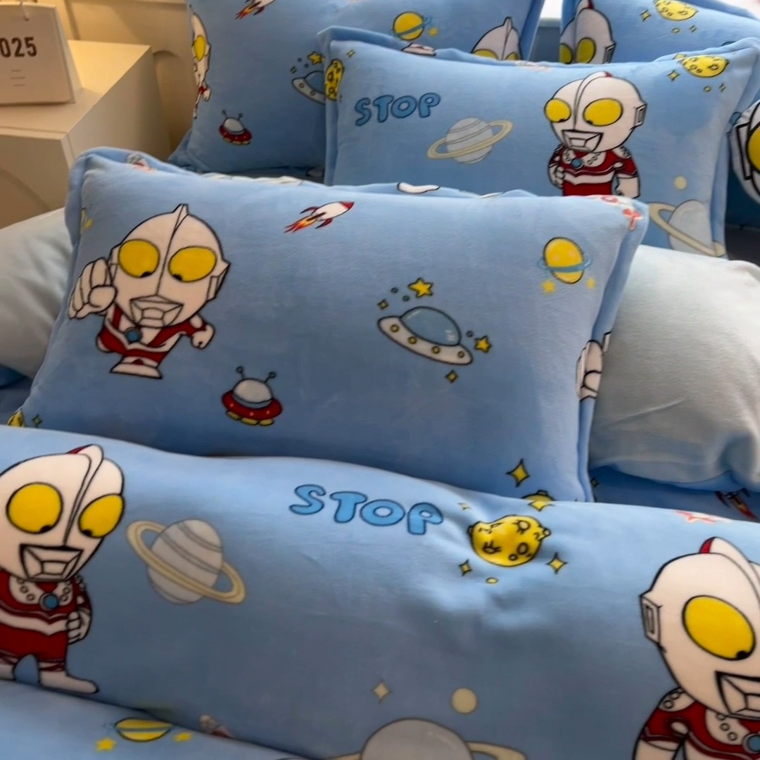 91家纺网 家纺一手货源 找家纺 （总）云恋家纺 2025新款卡通牛奶绒四件套珊瑚法兰绒床单床笠被套儿童床上用品冬季