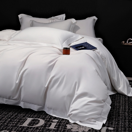 91家纺网 家纺一手货源 找家纺 （总）2025新款纯色长绒棉全棉纯棉轻奢四件套- 克里斯