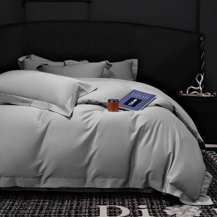 91家纺网 家纺一手货源 找家纺 （总）2025新款纯色长绒棉全棉纯棉轻奢四件套- 克里斯