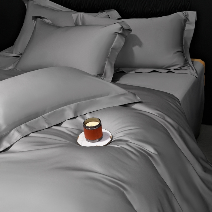 91家纺网 家纺一手货源 找家纺 （总）2025新款纯色长绒棉全棉纯棉轻奢四件套- 克里斯