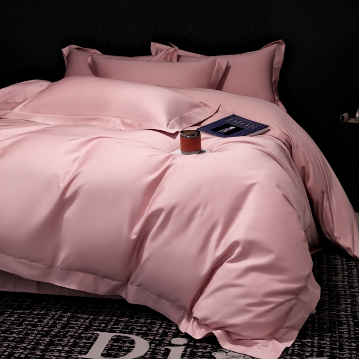 91家纺网 家纺一手货源 找家纺 （总）2025新款纯色长绒棉全棉纯棉轻奢四件套- 克里斯