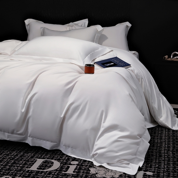 91家纺网 家纺一手货源 找家纺 （总）2025新款纯色长绒棉全棉纯棉轻奢四件套- 克里斯