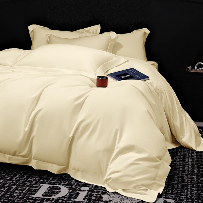 91家纺网 家纺一手货源 找家纺 （总）2025新款纯色长绒棉全棉纯棉轻奢四件套- 克里斯