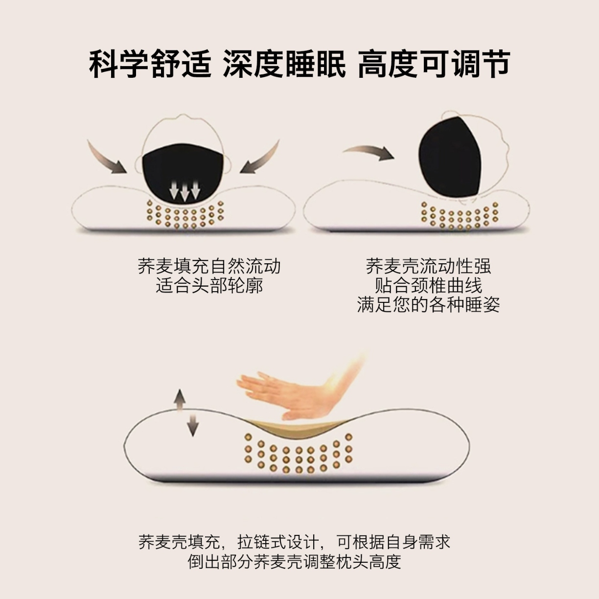 91家纺网 家纺一手货源 找家纺 （总）2026新款棉麻荞麦透气护颈枕芯甜荞麦学生成人明目枕芯酒店低平枕芯枕头