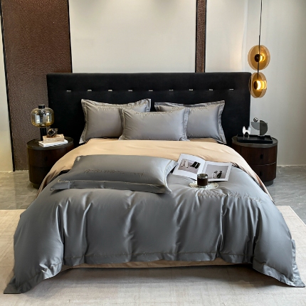 91家纺网 家纺一手货源 找家纺 （总）2025新款全棉长绒棉纯棉四件套刺绣简约 四件套