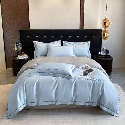 （总）2025新款全棉长绒棉纯棉四件套刺绣简约 四件套