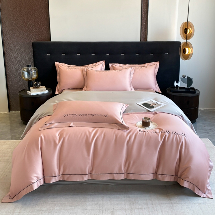 91家纺网 家纺一手货源 找家纺 （总）2025新款全棉长绒棉纯棉四件套刺绣简约 四件套