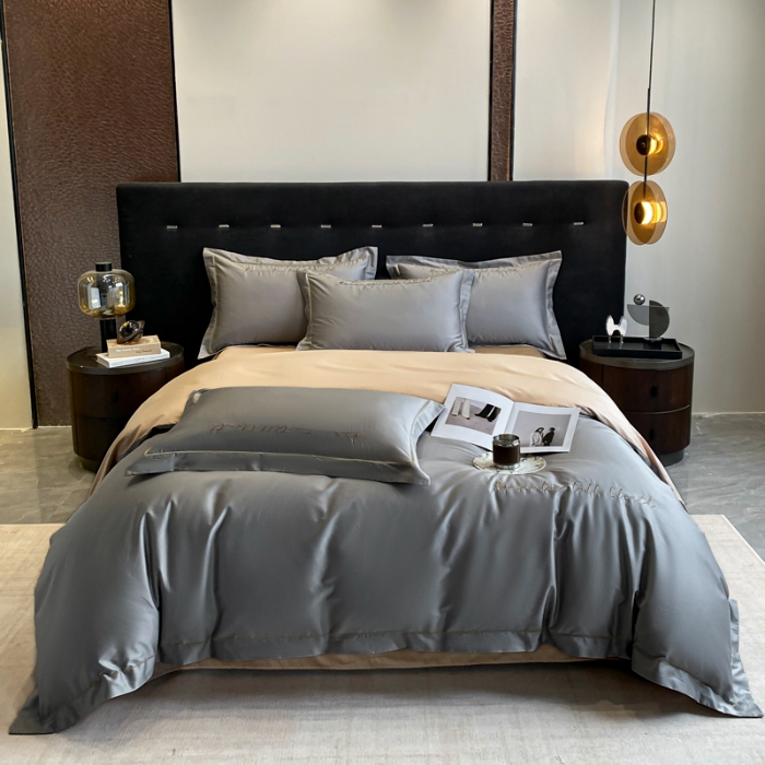 91家纺网 家纺一手货源 找家纺 （总）2025新款全棉长绒棉纯棉四件套刺绣简约 四件套