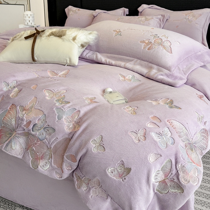 91家纺网 家纺一手货源 找家纺 （总）星蕴家纺 2025新款230克全消光牛奶绒四件套-佰丽