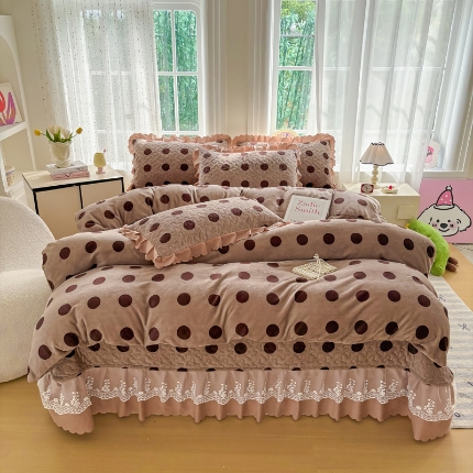 91家纺网 家纺一手货源 找家纺 （总）2025新款牛奶绒床盖四件套床上绒四件套