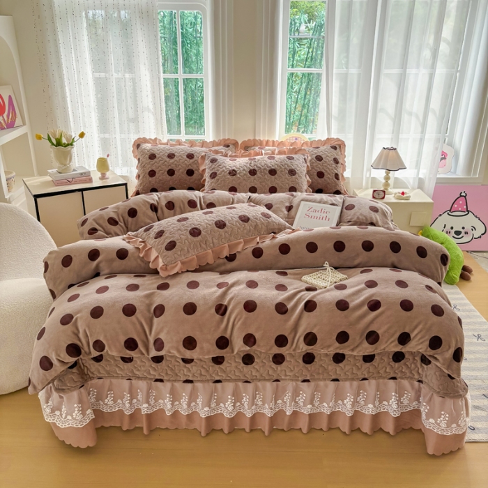 91家纺网 家纺一手货源 找家纺 （总）2025新款牛奶绒床盖四件套床上绒四件套