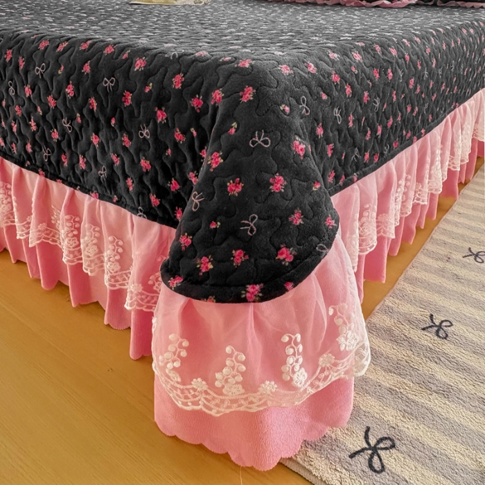 91家纺网 家纺一手货源 找家纺 2025新款牛奶绒床盖四件套床上绒四件套 星梦