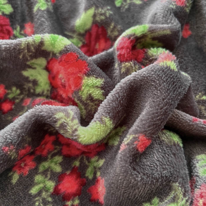 91家纺网 家纺一手货源 找家纺 2025新款牛奶绒床盖四件套床上绒四件套 红花